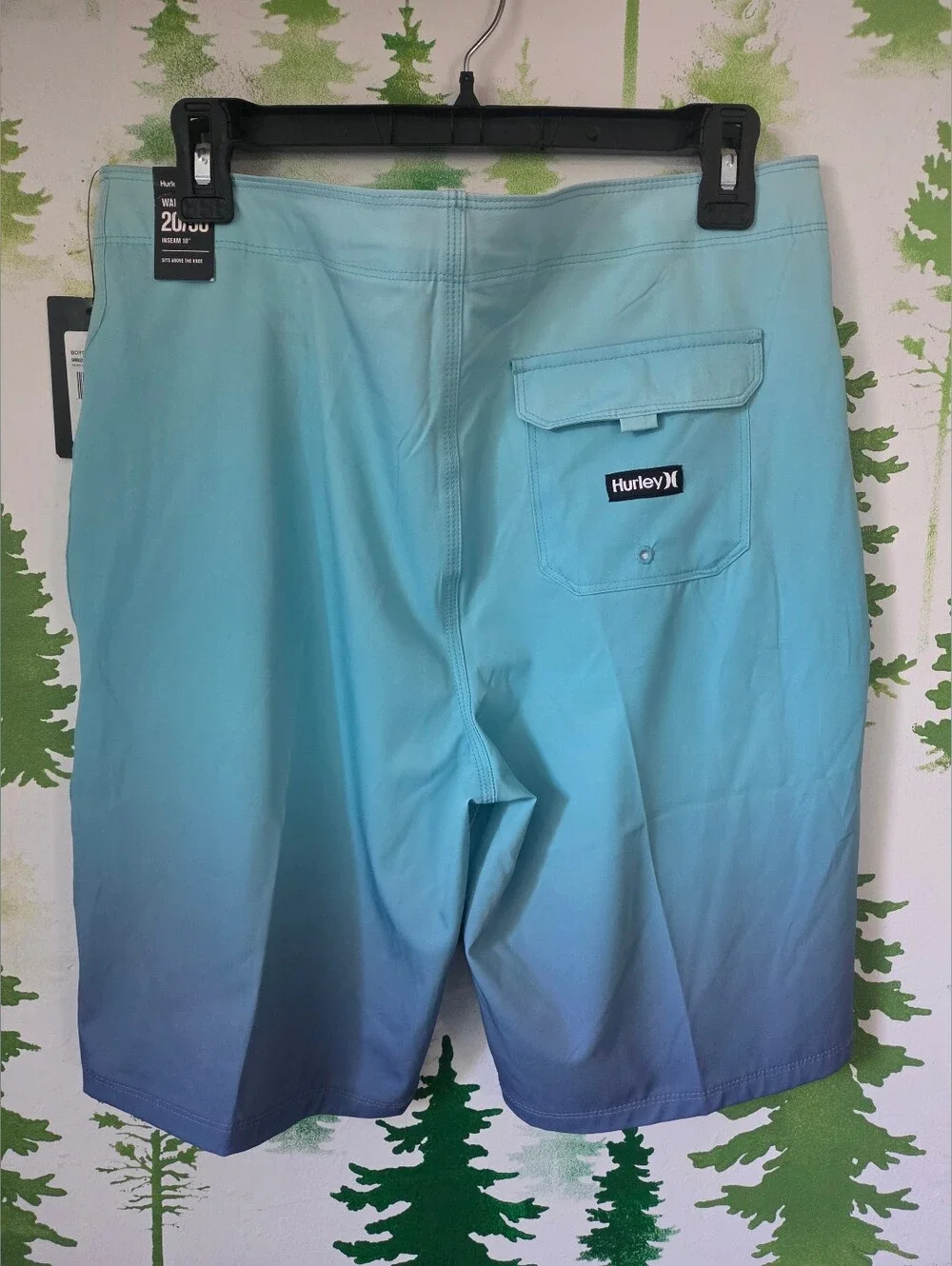 Hurley Teal to Blue Ombre 4-Way Stretch Boardshorts